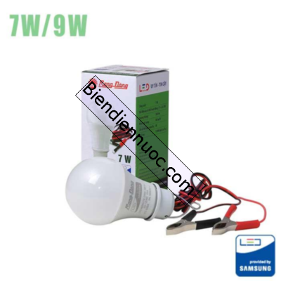 LED Búp dùng Ắc quy 9W kẹp mã SP LED A60N1 12-24VDC/9W kẹp Rạng Đông