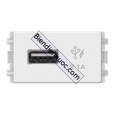 Ổ sạc USB 2.1A đơn, size S dòng Zencelo A 8431USB_WE màu trắng Schneider