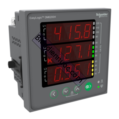 Đồng hồ đo VAF PF% Unbalance cấp chính xác 1.% METSEDM6200HCL10RS, truyền thông Modbus RS485 Schneider